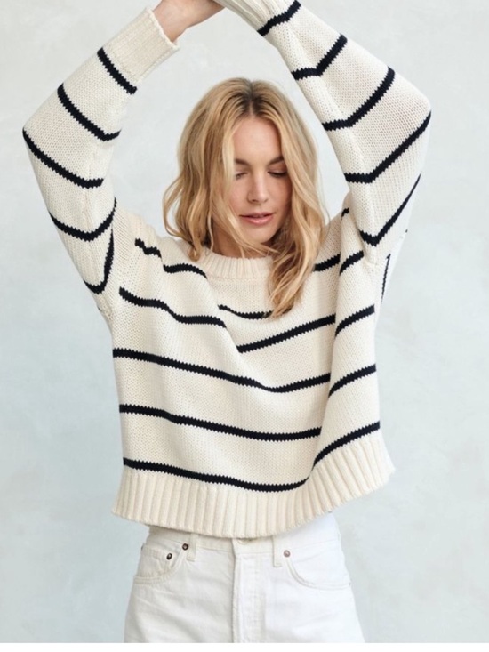 Sweaters - Jenni Kayne Chloe Cream Striped Sweater